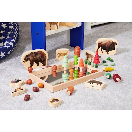 TickiT® Small Wooden Mirror Tray